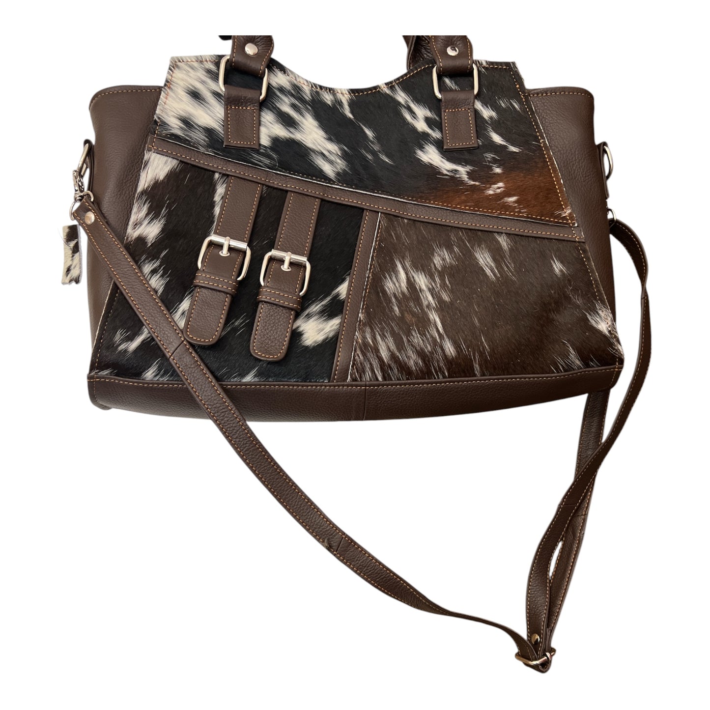 Cowhide Leather Tote & Crossbody Handbag