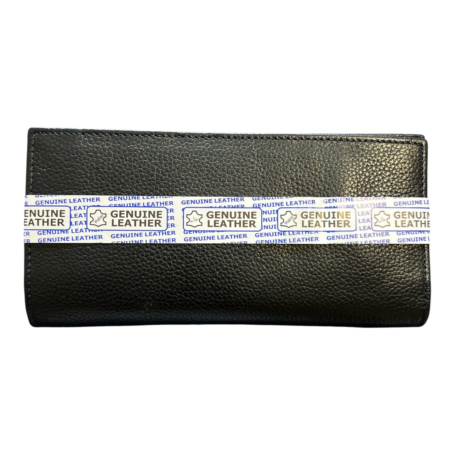 Genuine Pebble-Grain Leather Slim Long Wallet