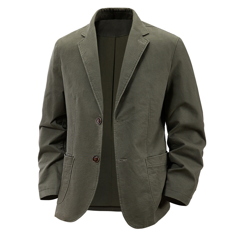 Men's Casual Suit Solid Color Washed Cotton