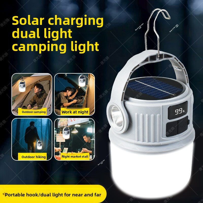 Solar Rechargeable Camping Light with LED Illumination