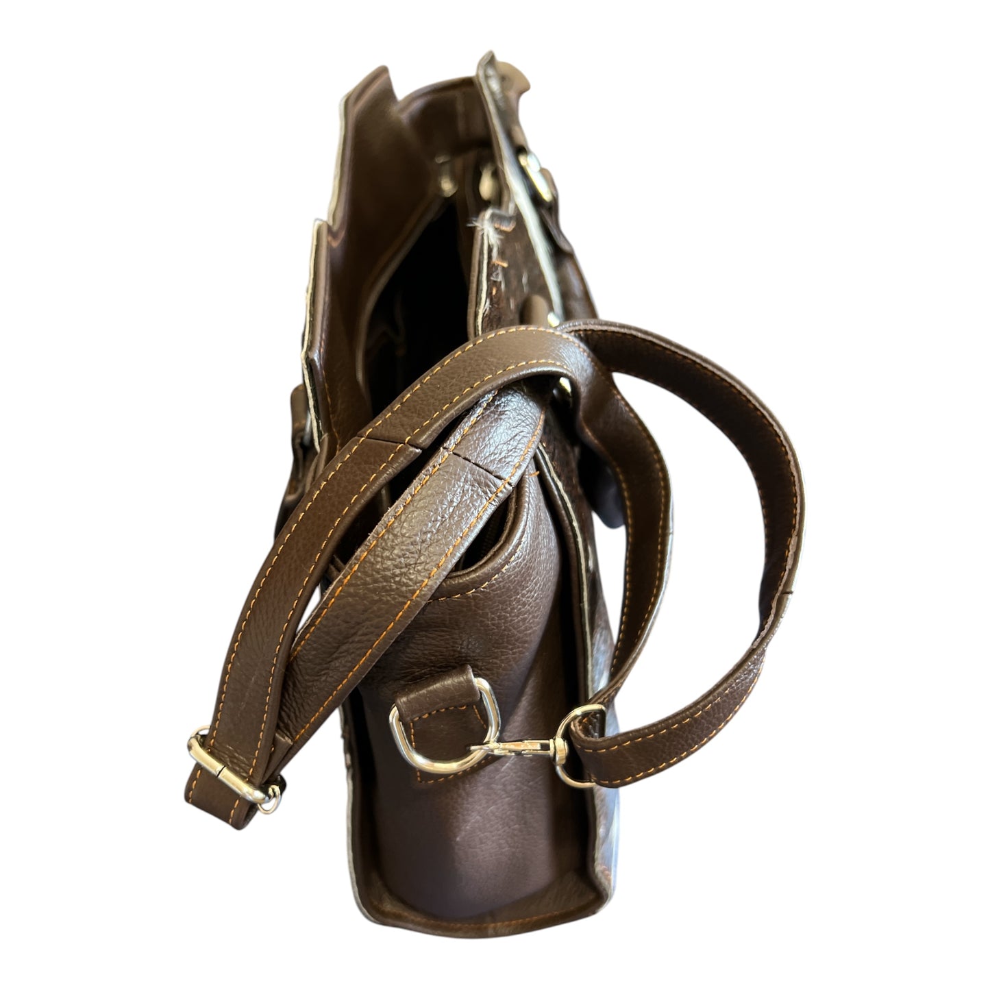 Cowhide Leather Tote & Crossbody Handbag