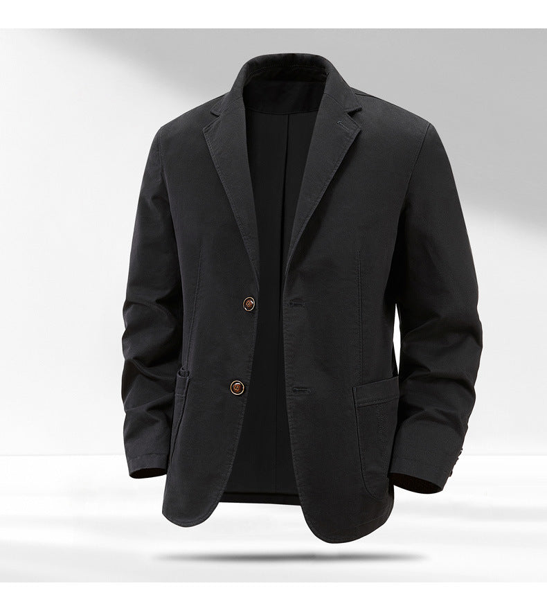 Men's Casual Suit Solid Color Washed Cotton