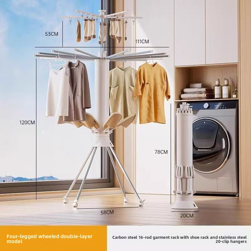 Foldable clothes drying rack