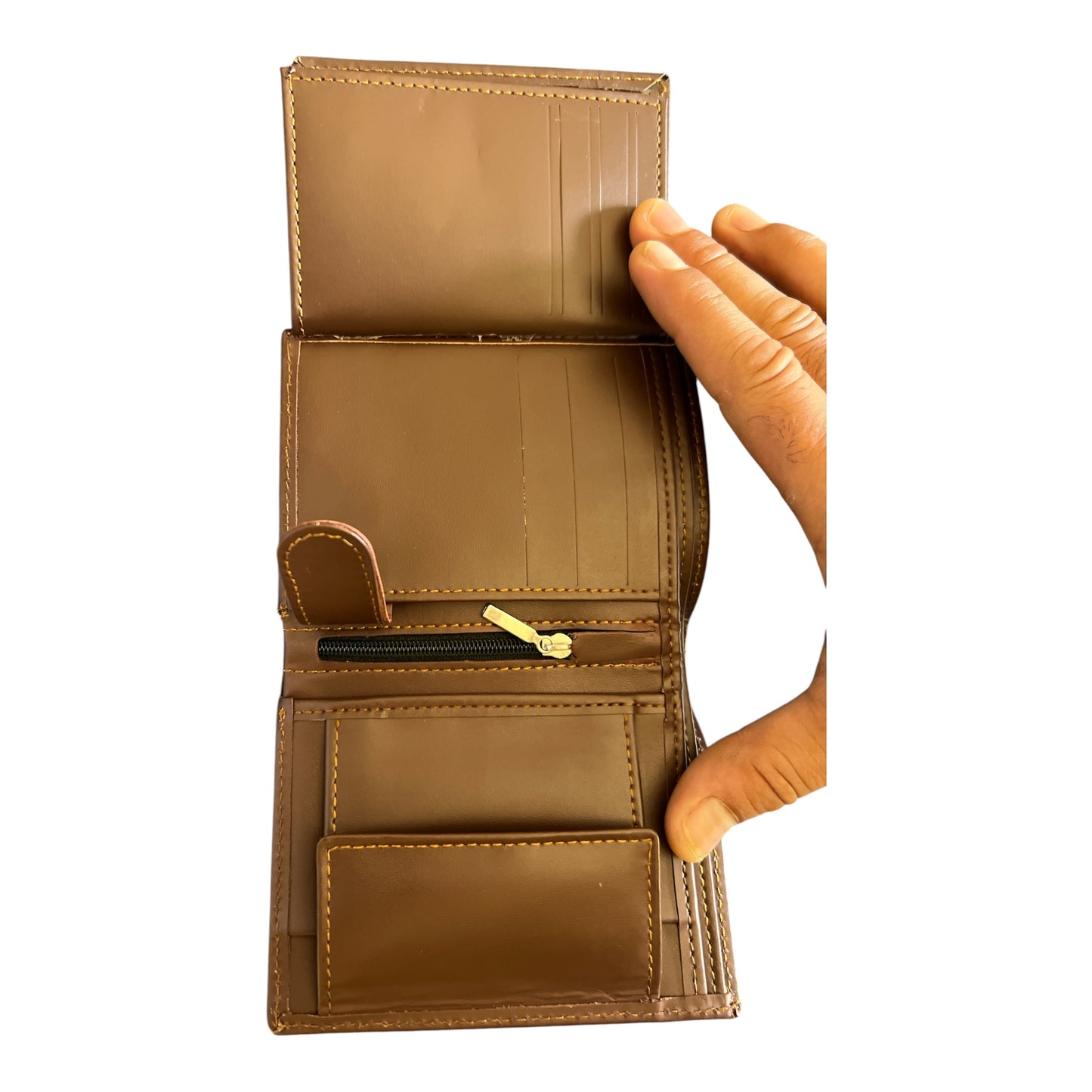 Premium Genuine Leather Men's Bifold Wallet - Dark Brown