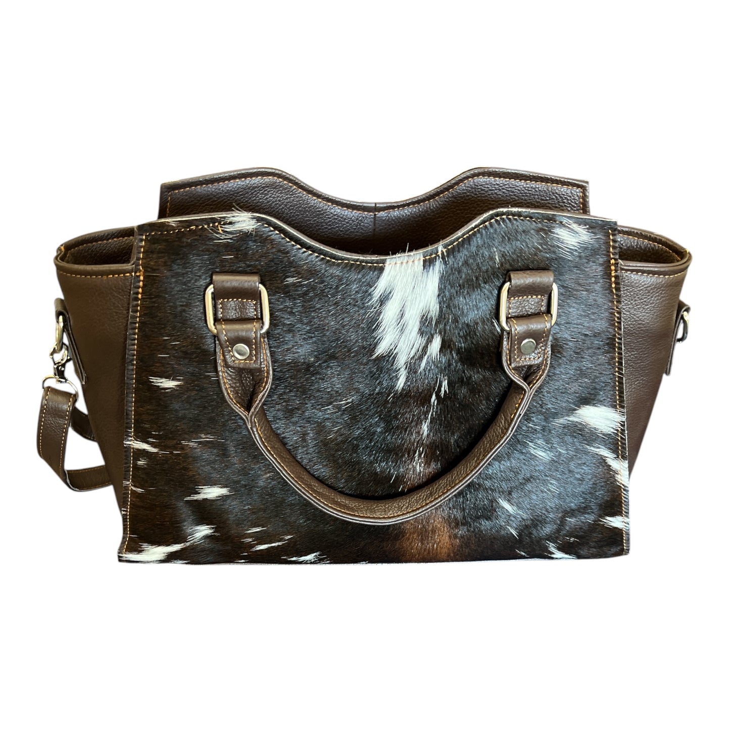 Cowhide Leather Tote & Crossbody Handbag