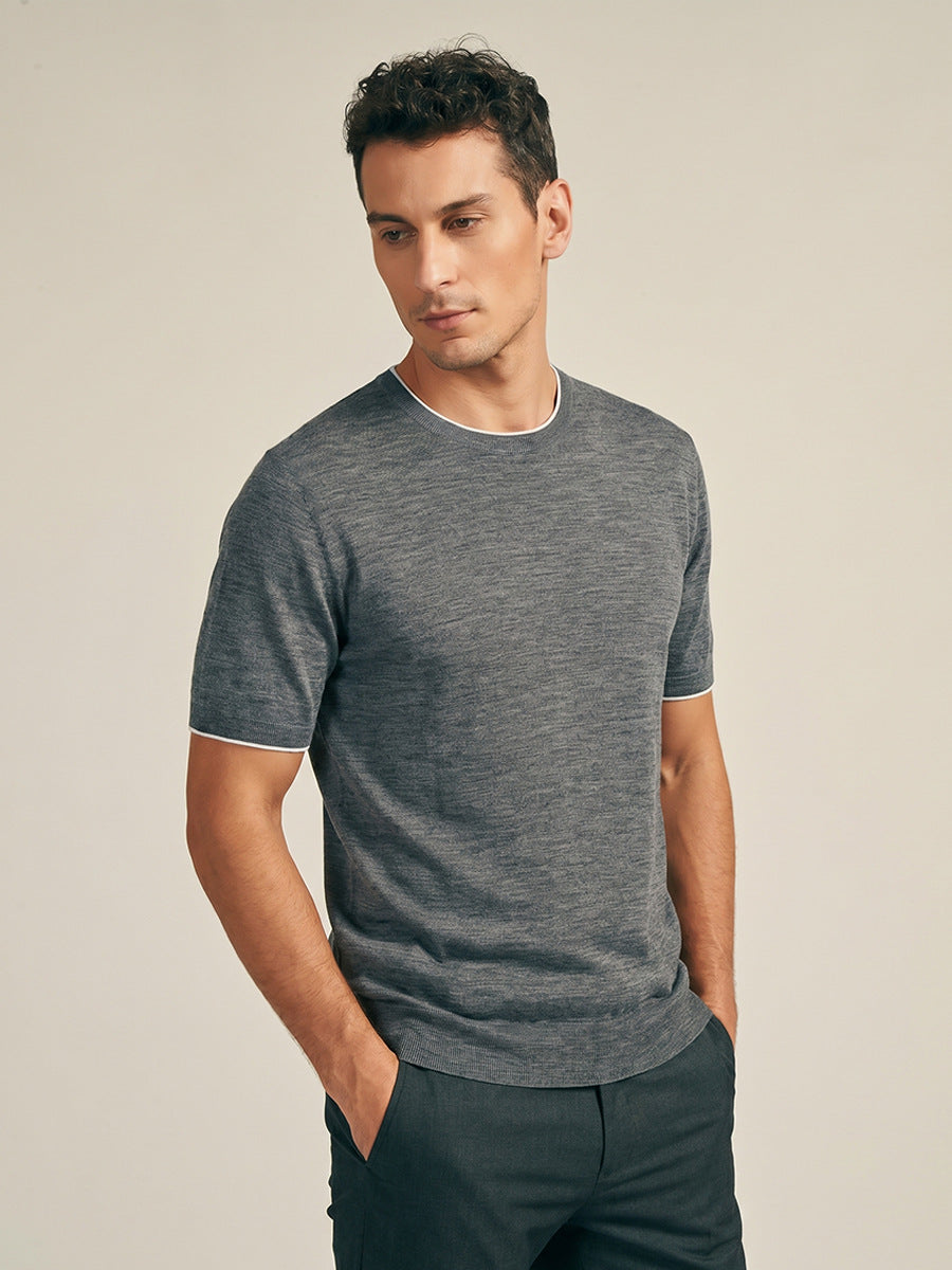 Mens Merino Wool Short Sleeve Shirt