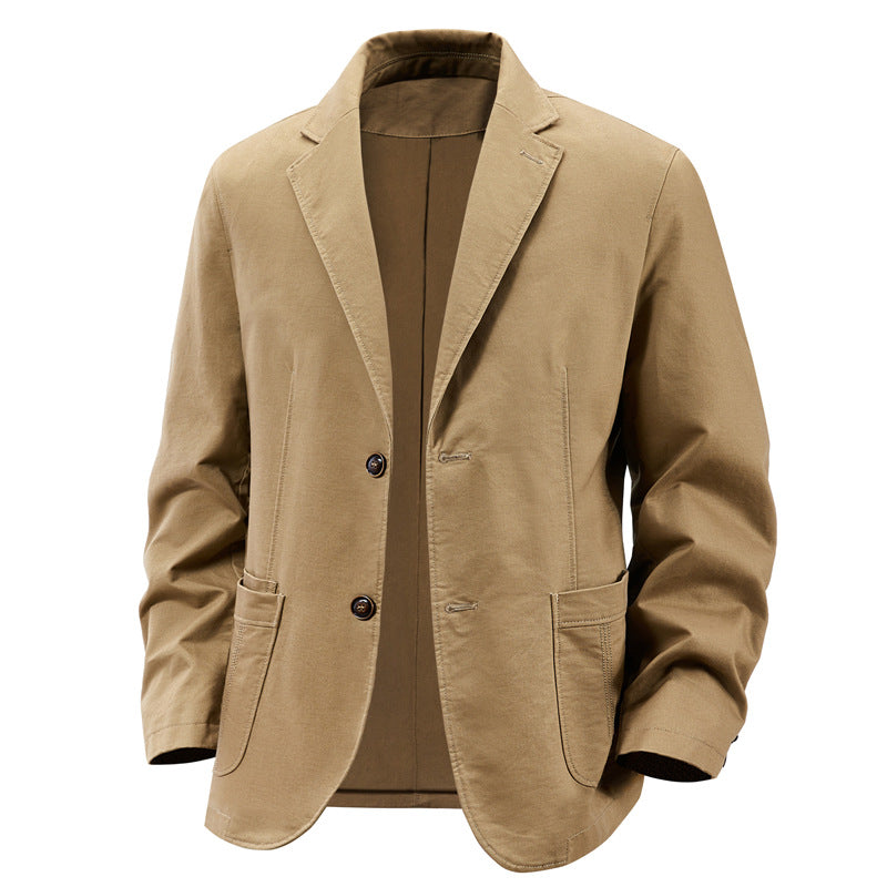 Men's Casual Suit Solid Color Washed Cotton