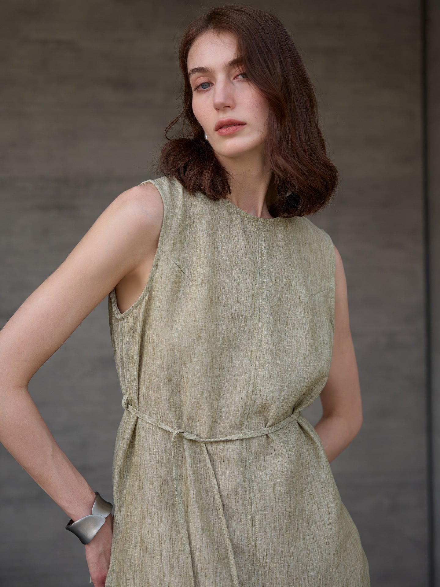 Linen Sleeveless Vest Top