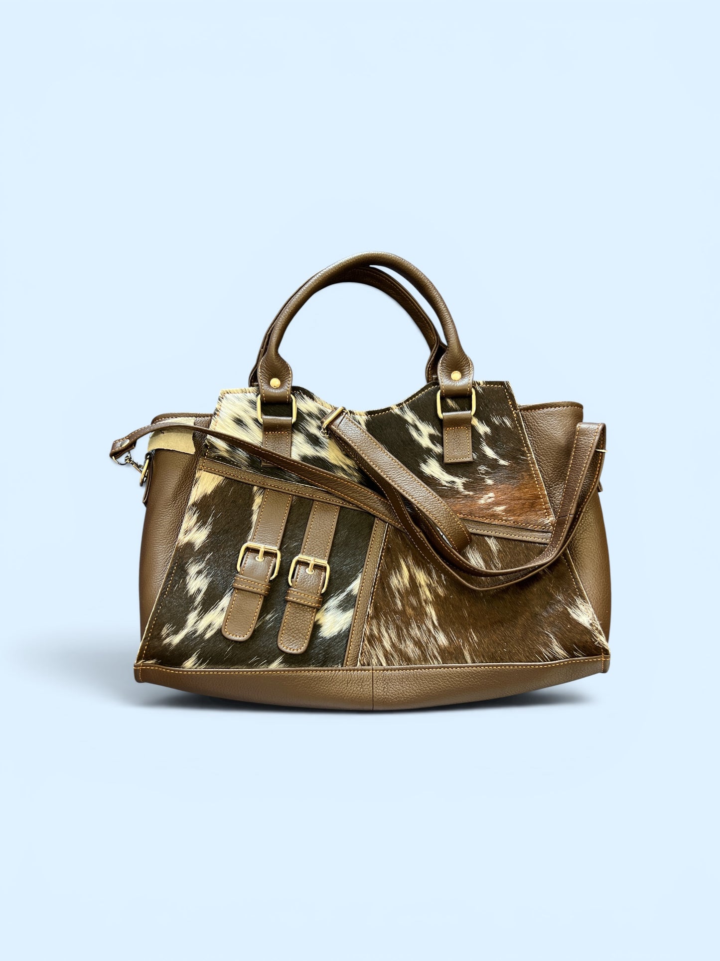 Cowhide Leather Tote & Crossbody Handbag