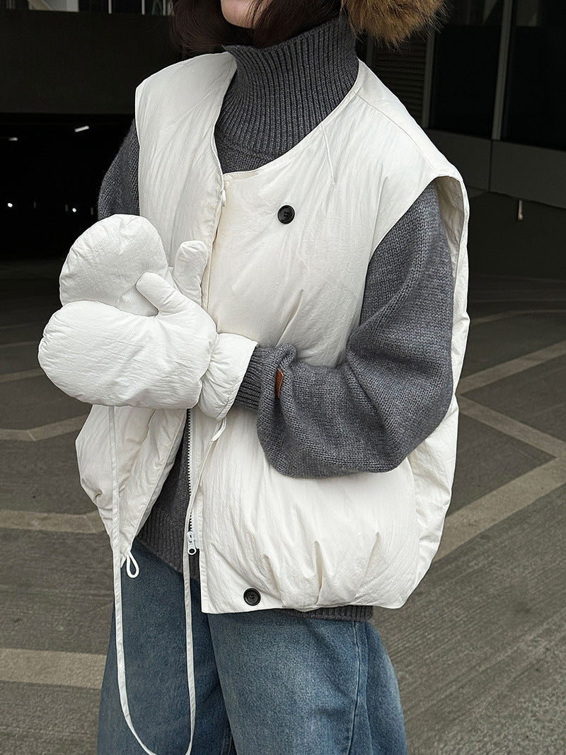 Womens Down Vest with Gloves