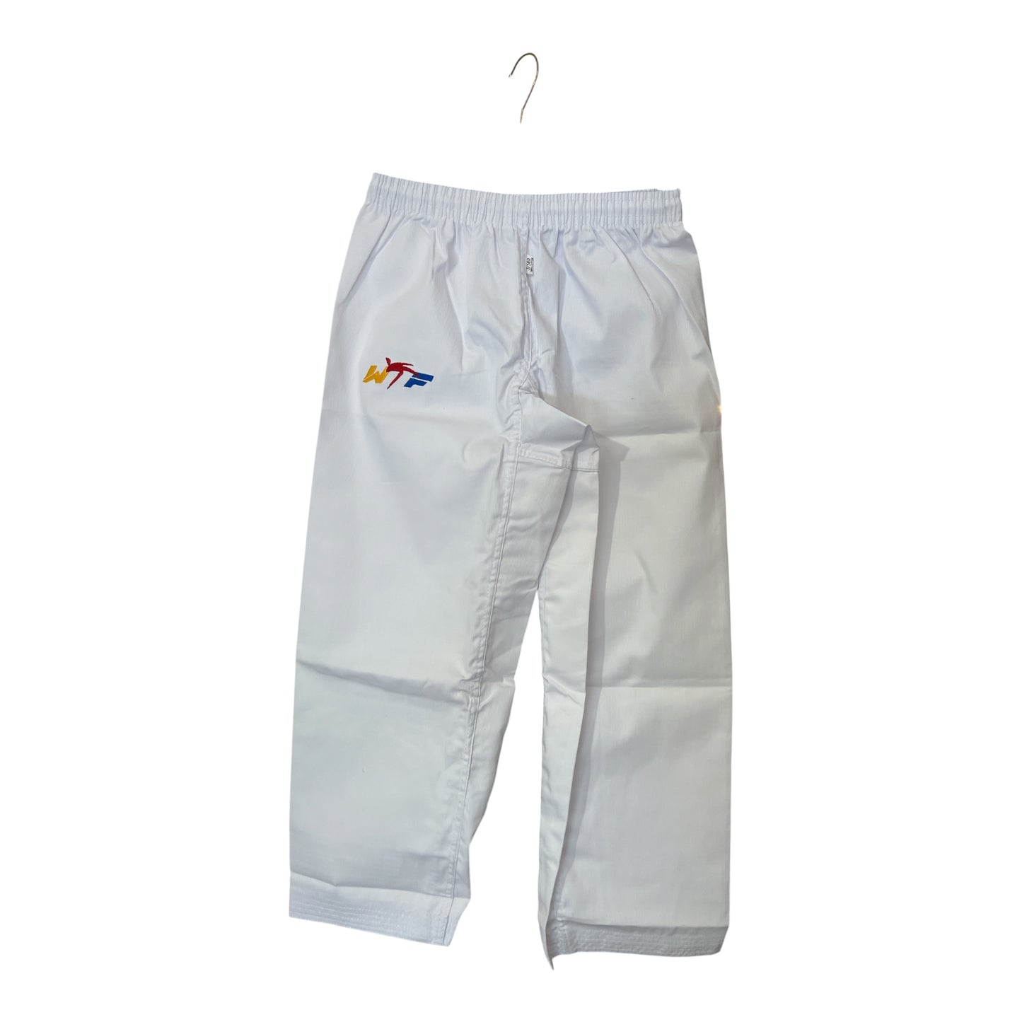 White Taekwondo Uniform Dobok Set with Black V-Neck Collar