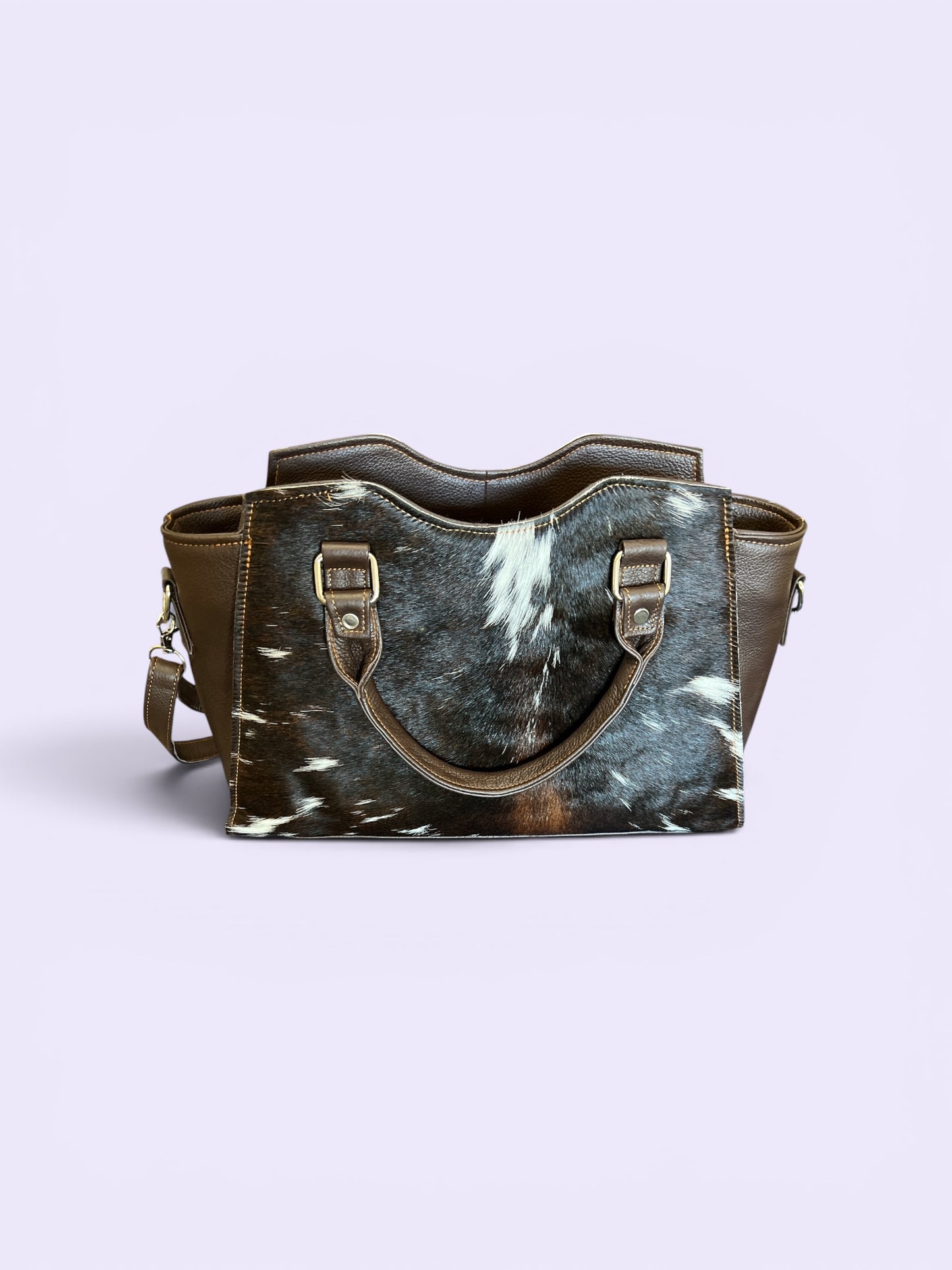 Cowhide Leather Tote & Crossbody Handbag