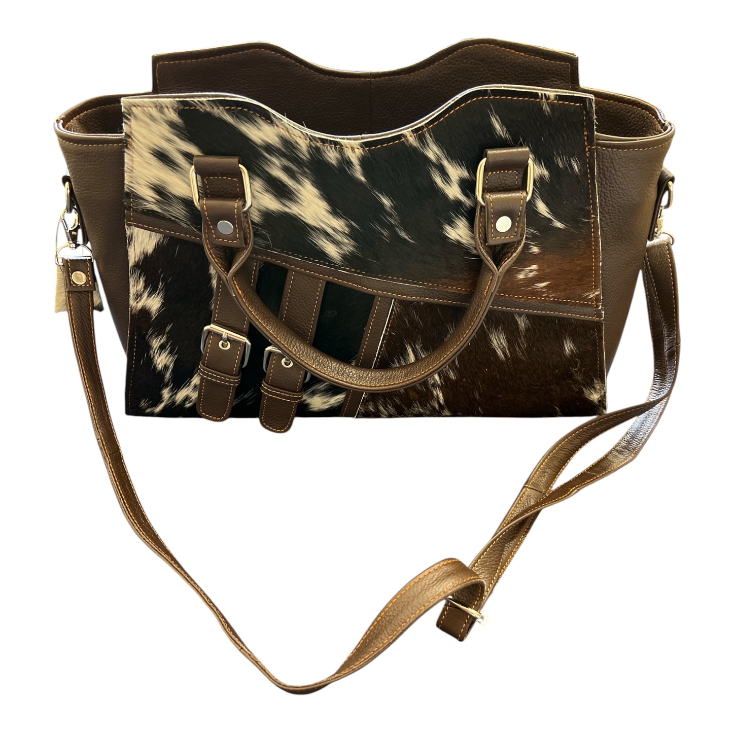 Cowhide Leather Tote & Crossbody Handbag