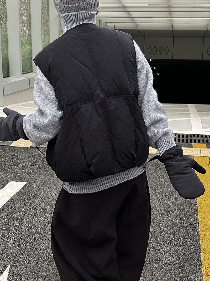 Womens Down Vest with Gloves