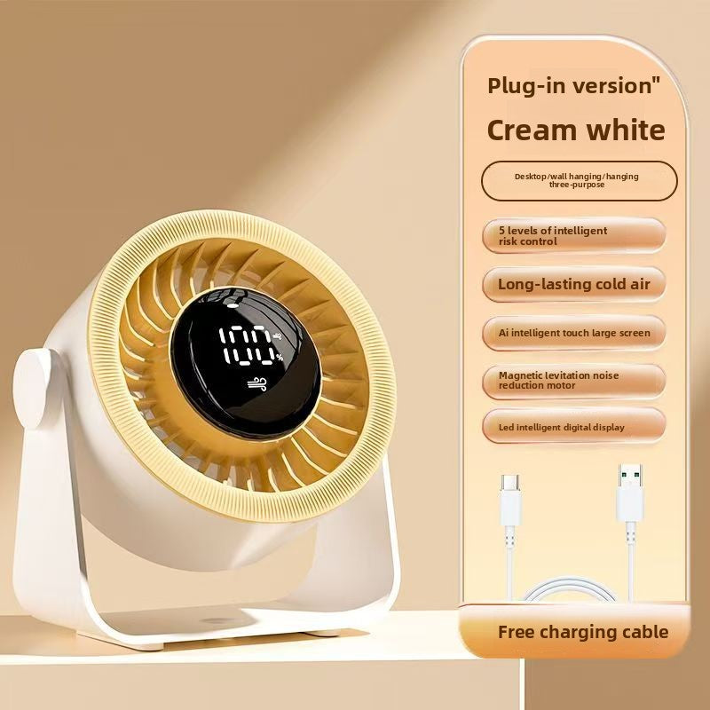 USB Desktop Fan with Digital Display and Silent Operation