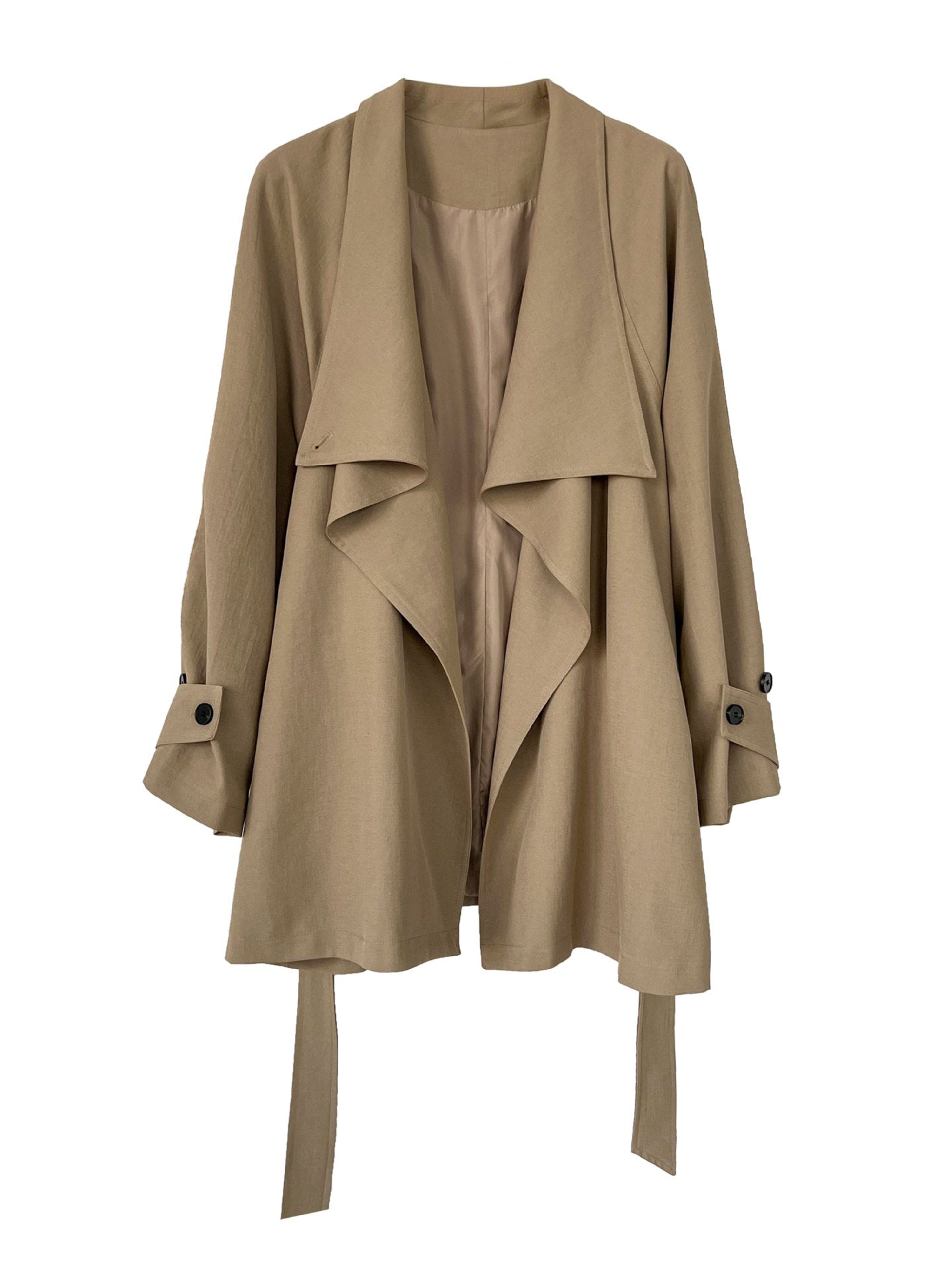 Trench coat with large lapels