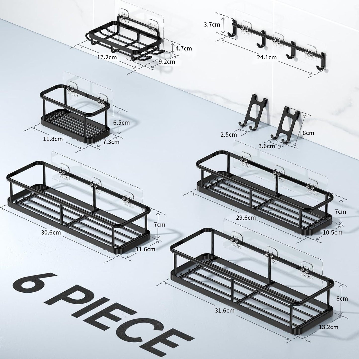 Adhesive Wall Mounted Storage Rack Set