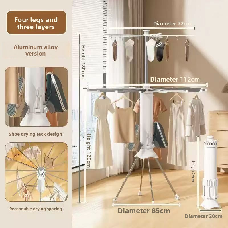 Foldable clothes drying rack